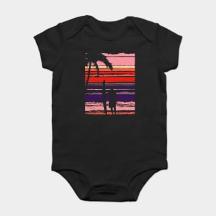 Sunset Surfer Stripes Baby Bodysuit